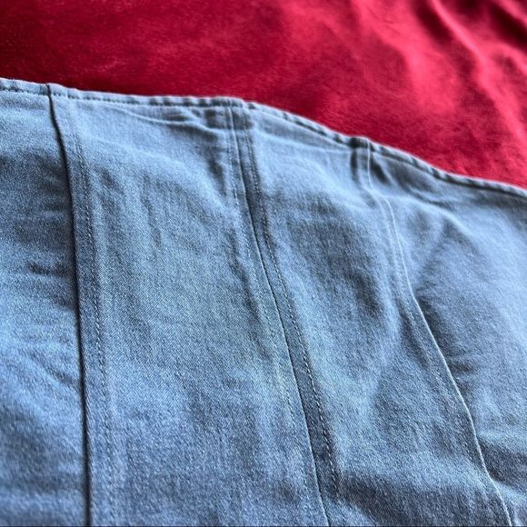 Strapless cropped denim corset - Picture 3 of 8